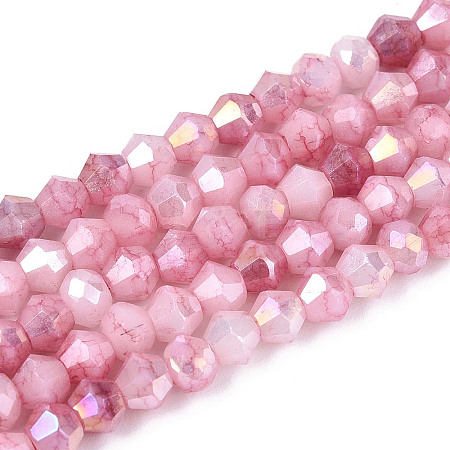 Ombre Effect Dyed Glass Beads Strands GLAA-T025-4mm-09B-1