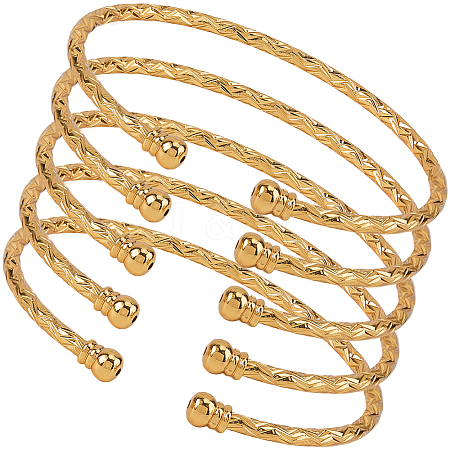 5Pcs Zinc Alloy Open Cuff Bangles BJEW-SC0001-70-1
