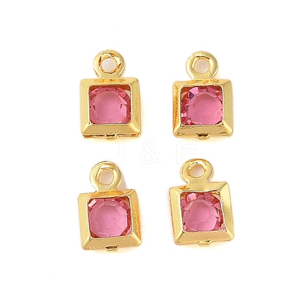 Rack Plating Brass Glass Pendants KK-S385-02G-01-1