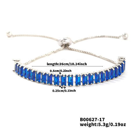 Adjustable Brass Pave Cubic Zirconia Slider Bracelets YT3648-6-1