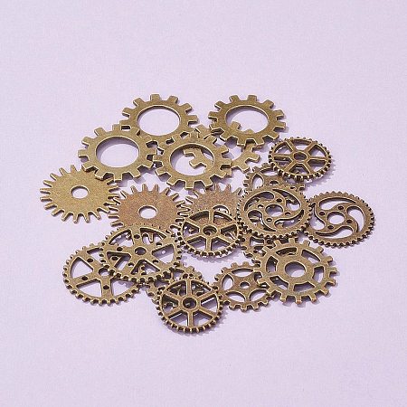 20Pcs Metal Alloy Steampunk Gear Charms Connectors Cog Pendants TIBEP-FS0001-04AB-1