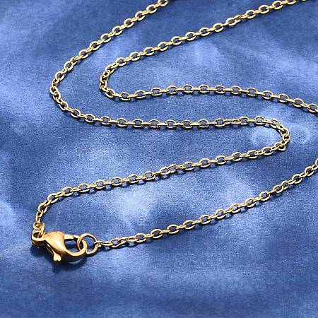 Ion Plating(IP) 304 Stainless Steel Cable Necklaces MAK-N016-12G-1