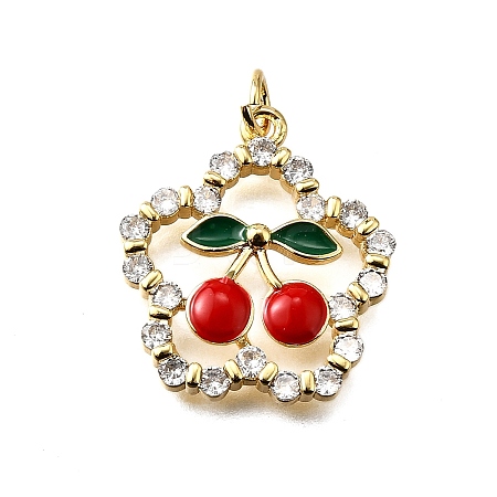 Brass Enamel Pendants KK-B136-04G-01-1