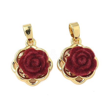 Brass Resin Pendants KK-B139-16G-01-1