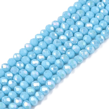 Electroplate Glass Beads Strands EGLA-A044-P2mm-B08-1