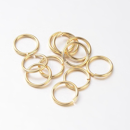 Eco-Friendly Vacuum Plating & Long-Lasting Plated Brass Open Jump Rings KK-E663-8mm-G-1