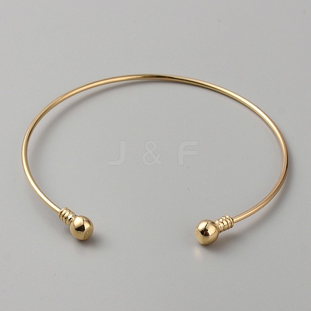 Iron Open Cuff Bangles BJEW-WH0024-01A-G-1