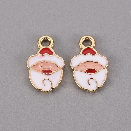 Golden Plated Alloy Enamel Pendants X-ENAM-T009-95-RS-1