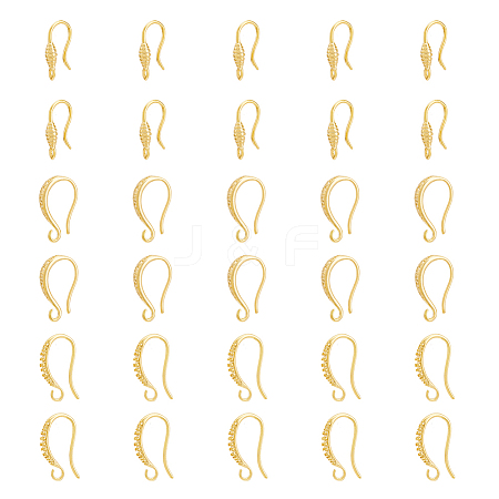 30Pcs 3 Style Rack Plating Brass Earring Hooks KK-DC0002-02-1