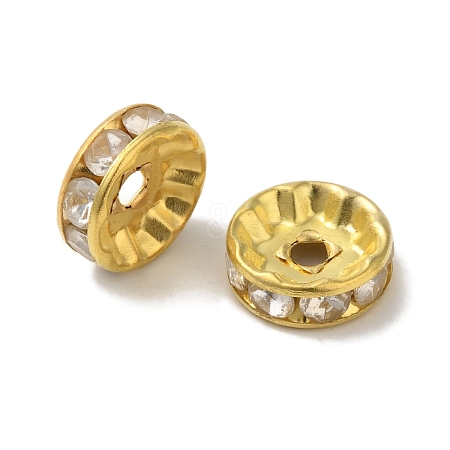 Brass Rhinestone Spacer Beads RSB039-B01G-1