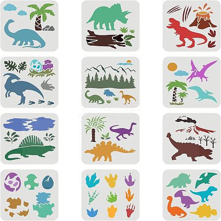 Plastic Drawing Painting Stencils Templates Sets DIY-WH0172-964-1