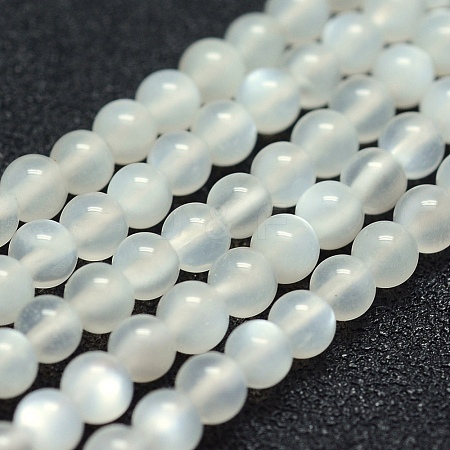Natural White Moonstone Beads Strands X-G-P342-02A-4mm-AA-1
