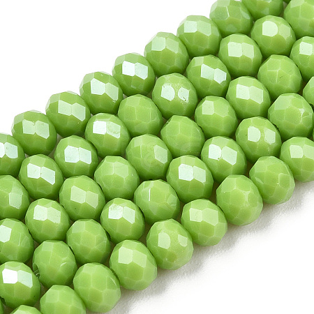 Electroplate Glass Beads Strands EGLA-A034-P6mm-A28-1