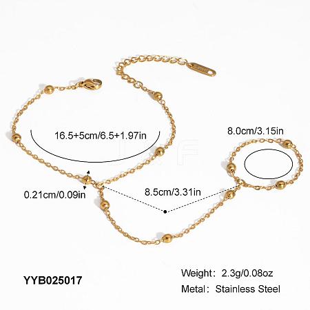 304 Stainless Steel Satellite Chain Finger Ring Bracelets for Women LS-XO2335-5-1