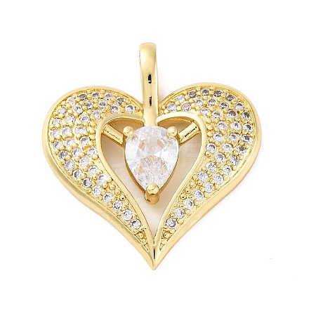 Brass Micro Pave Cubic Zirconia Pendants KK-S510-32G-02-1