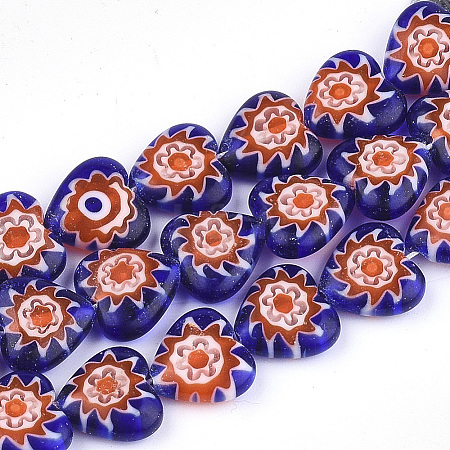 Handmade Millefiori Lampwork Beads Strands LAMP-S191-19A-02-1