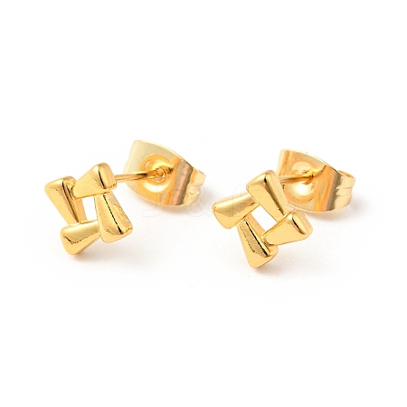 304 Stainless Steel Tiny Rhombus Stud Earrings with 316 Stainless Steel Pins for Women EJEW-J043-12G-1