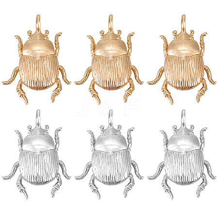 10Pcs 2 Colors Brass Pendants KK-BBC0023-96-1