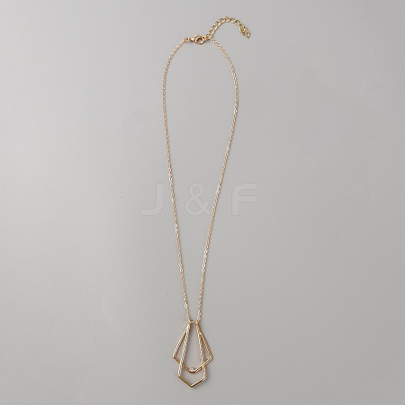 Zinc Alloy Geometry Pendant Necklace NJEW-WH0023-07G-1