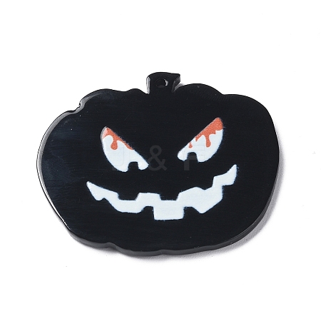 Halloween Opaque Printed Acrylic Pendants MACR-K330-35B-1