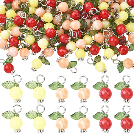 120Pcs 3 Colors Acrylic Pendants OACR-SC0002-58-1