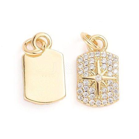 Brass Micro Pave Cubic Zirconia Pendants ZIRC-E164-31G-1