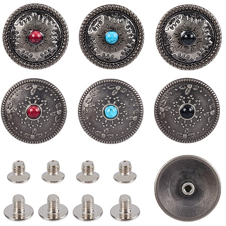 12 Sets 2 Styles Alloy Decorative Rivets BUTT-CP0001-07A-1