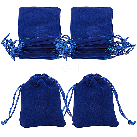 Beebeecraft 25Pcs Rectangle Velvet Drawstring Pouches TP-BBC0001-04A-01-1