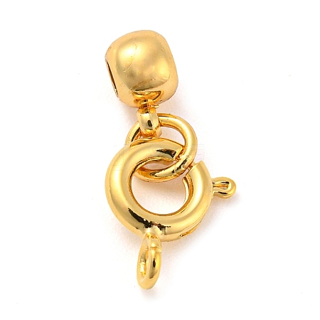 Brass Spring Ring Clasps and Silicone Beads LS-KK-WH0052-04G-1