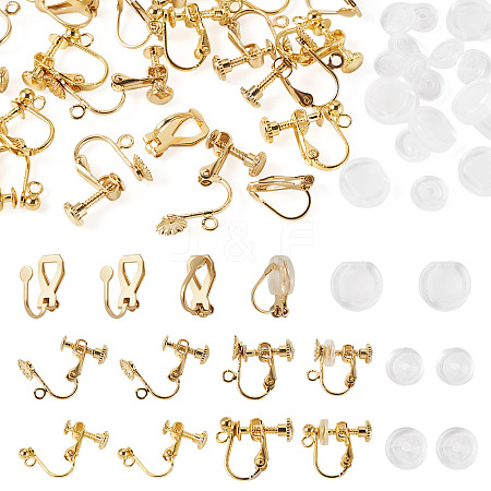 24Pcs 3 Styles 316 Stainless Steel Clip-on Earring Findings STAS-TA0006-31G-1