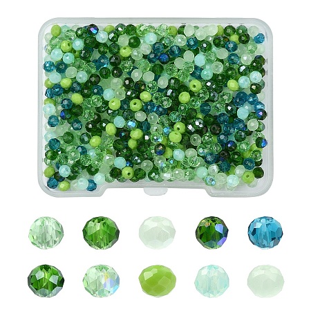 500Pcs 10 Styles Electroplate Glass Beads Strands EGLA-YW0003-24B-1