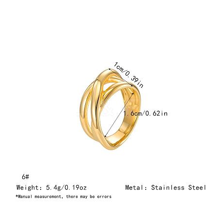 Irregular 304 Stainless Steel Finger Rings for Women SA8524-21-1