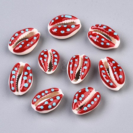 Natural Cowrie Shell Beads SHEL-Q312-006D-1