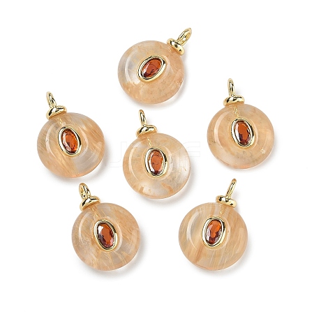 Watermelon Stone Glass Pendants KK-C251-01E-02-1