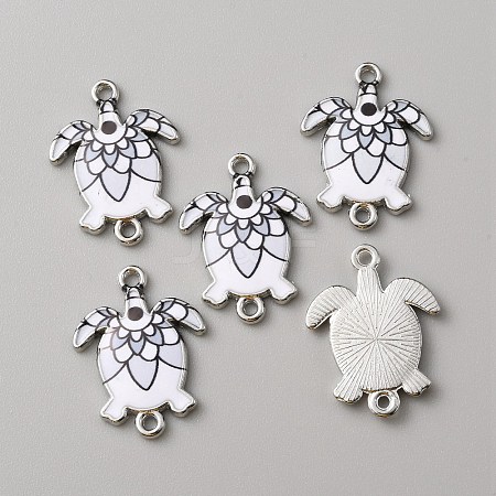Alloy Enamel Printed Connector Charms ENAM-WH0065-15P-02-1
