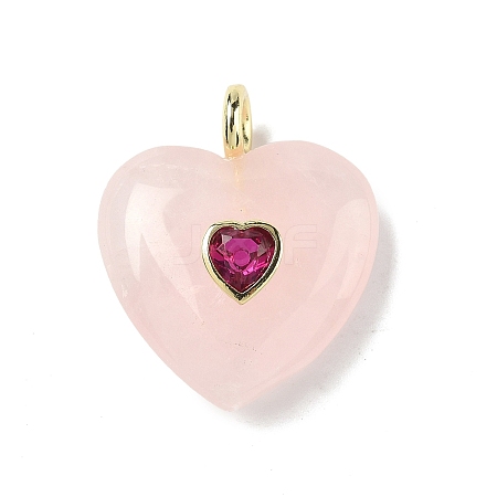 Natural Rose Quartz Pendants X-G-C274-04H-1