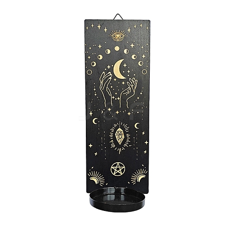 Witchcraft Theme Wall Wooden Candle Mounted Holder PW-WGA318B-02-1