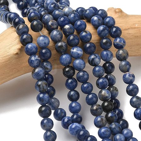 Natural Sodalite Beads Strands X-G-G515-6mm-07-1