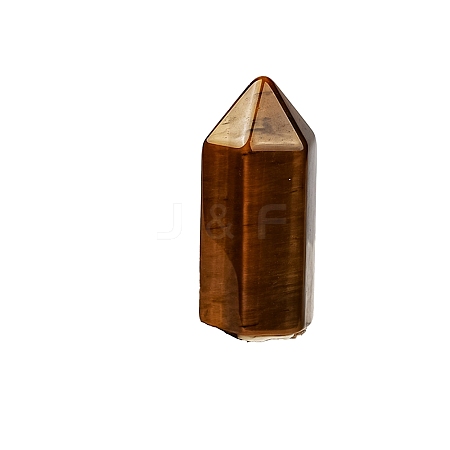 Pointed Tower Natural Tiger Eye Healing Stone Wands PW-WG87518-05-1