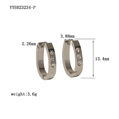 Fashionable Stainless Steel U-Shaped Hoop Earrings CM9025-1-1