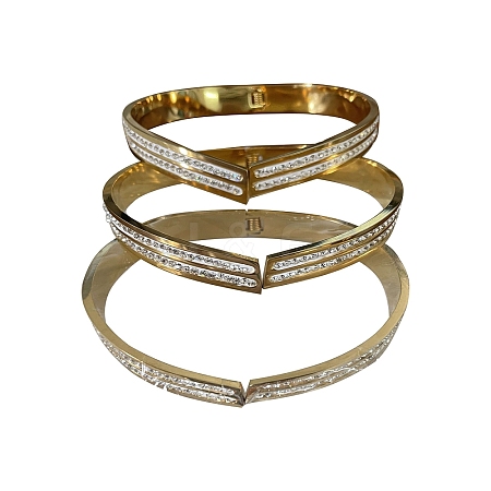 V-shape/Chevron Hinged Bangles BJEW-F439-06G-1