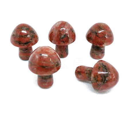 Natural Sesame Jasper Healing Mushroom Figurines PW-WG12900-41-1