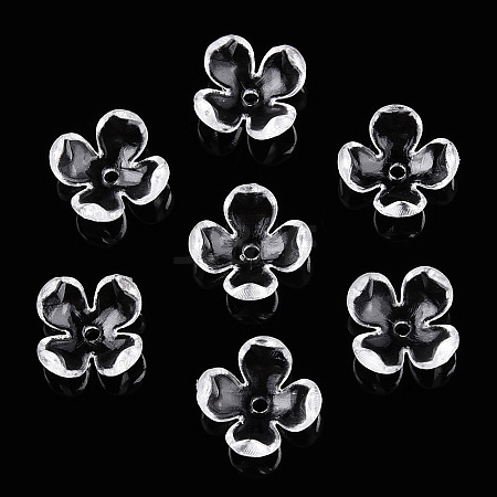 4-Petal Transparent Acrylic Bead Caps FACR-T001-09A-1
