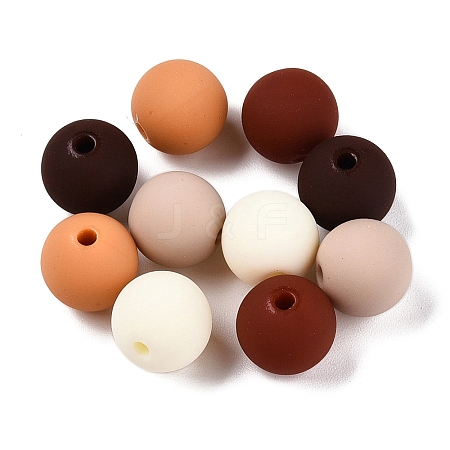 Rubberized Style Imitated Silicone Acrylic Beads MACR-T048-01C-04-1