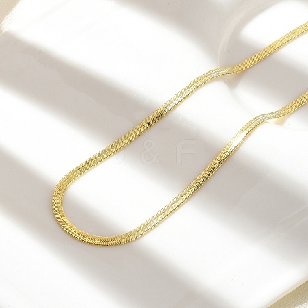 Brass Flat Snake Chain Necklaces NJEW-A042-02G-02-1