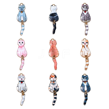 18Pcs 9 Colors Alloy Pendants FIND-CJ0002-11-1