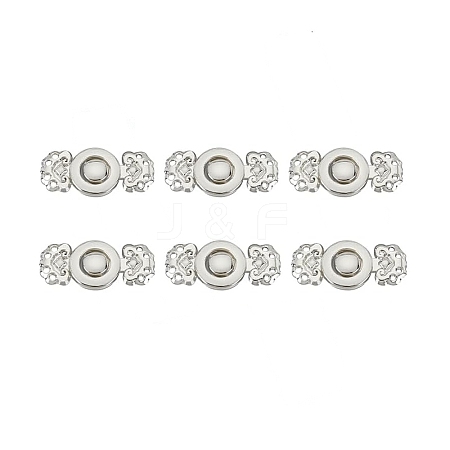 Alloy Interlocking Clasps ALRI-WH0005-07P-1
