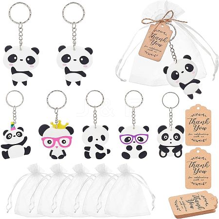 Olycraft PVC Plastic Panda Keychain KEYC-OC0001-04-1