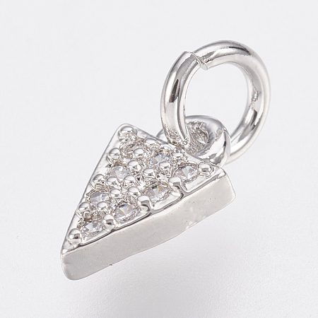 Brass Micro Pave Cubic Zirconia Charms ZIRC-F083-025P-RS-1