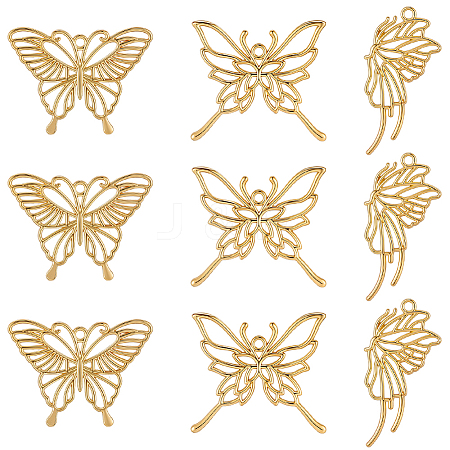 20Pcs 3 Styles Zinc Alloy Open Back Bezel Pendants FIND-SP0005-70-1